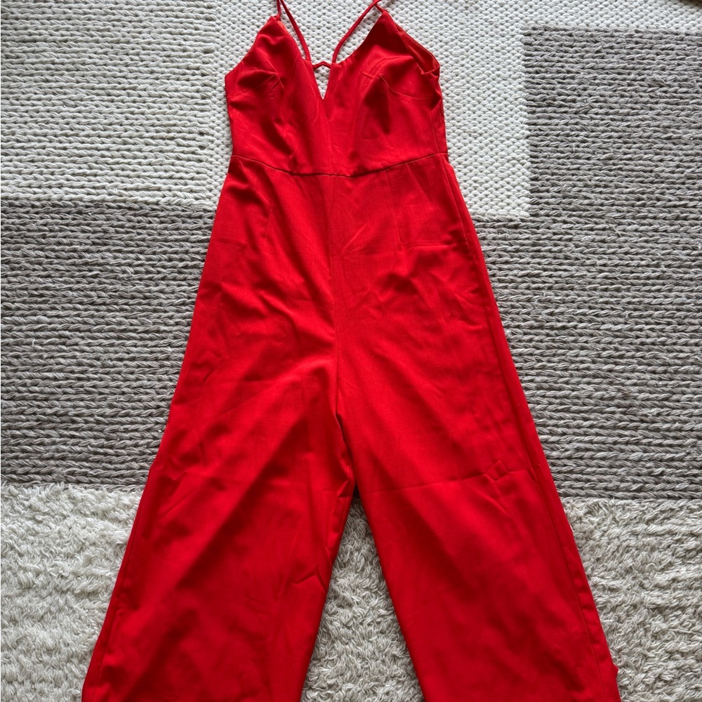Elegant Red Women's Jumpsuit